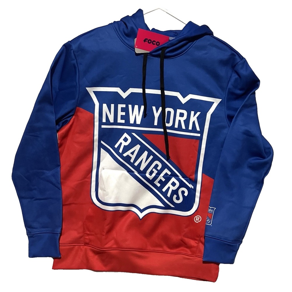 FOCO New York Rangers NHL Men's Hoodie Size S Blue Red White Official Hockey